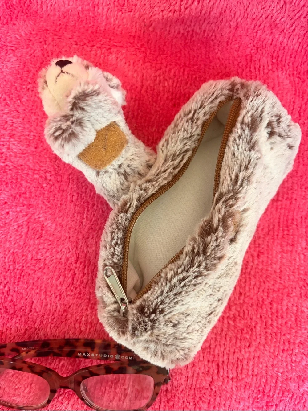 Faux Fur Women's Glasses Case –